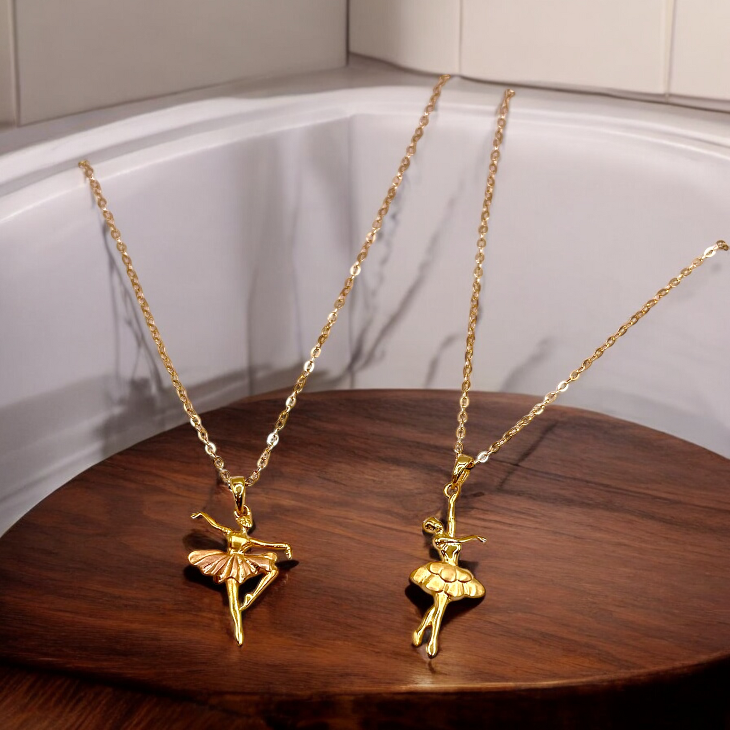 18k solid gold ballerina pendant
