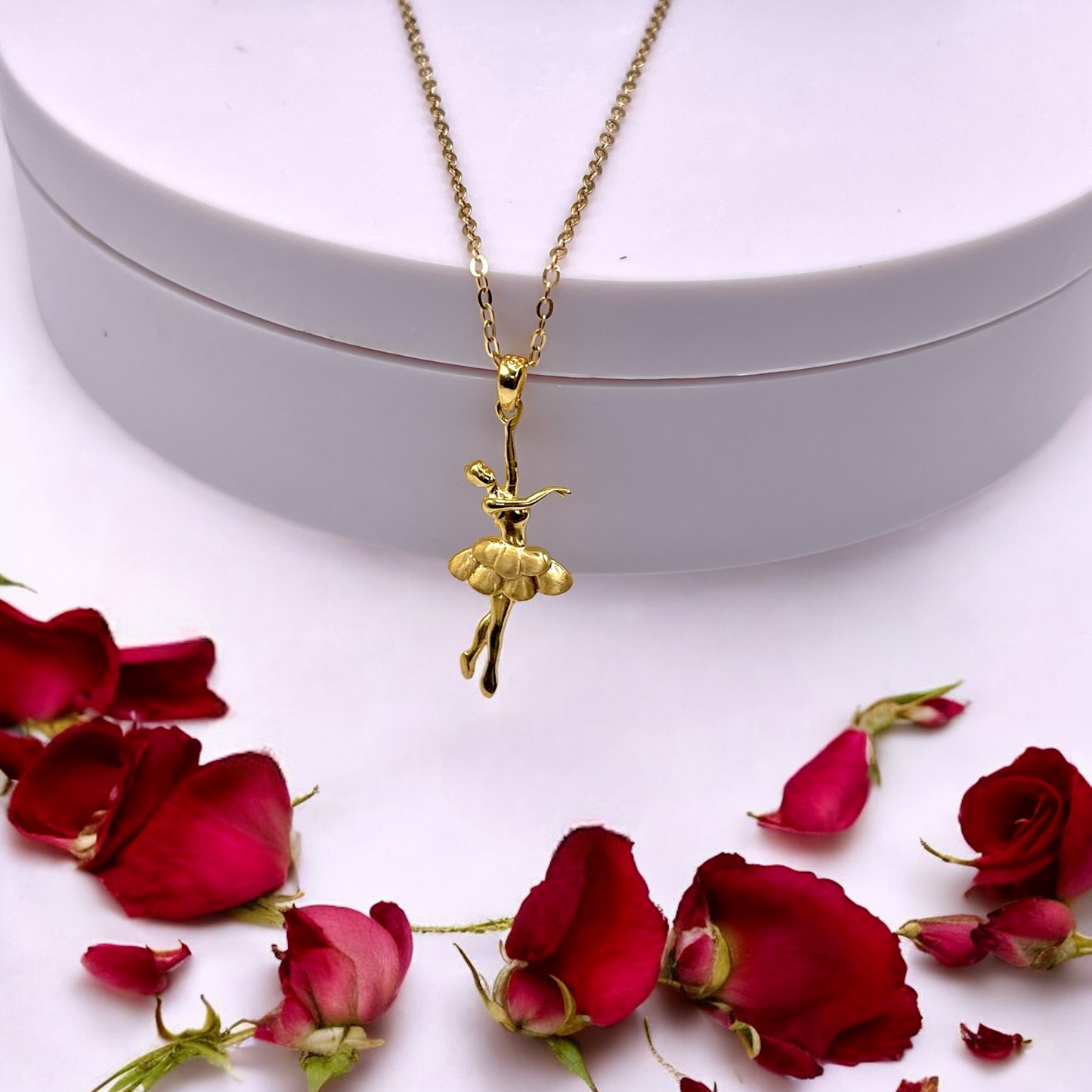 18k solid gold ballerina pendant